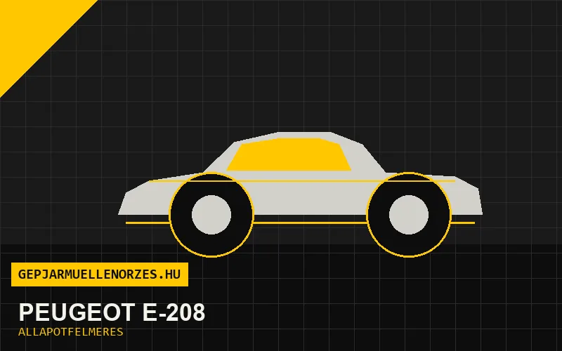 Peugeot e-208 helyszíni állapotfelmérés és átvizsgálás